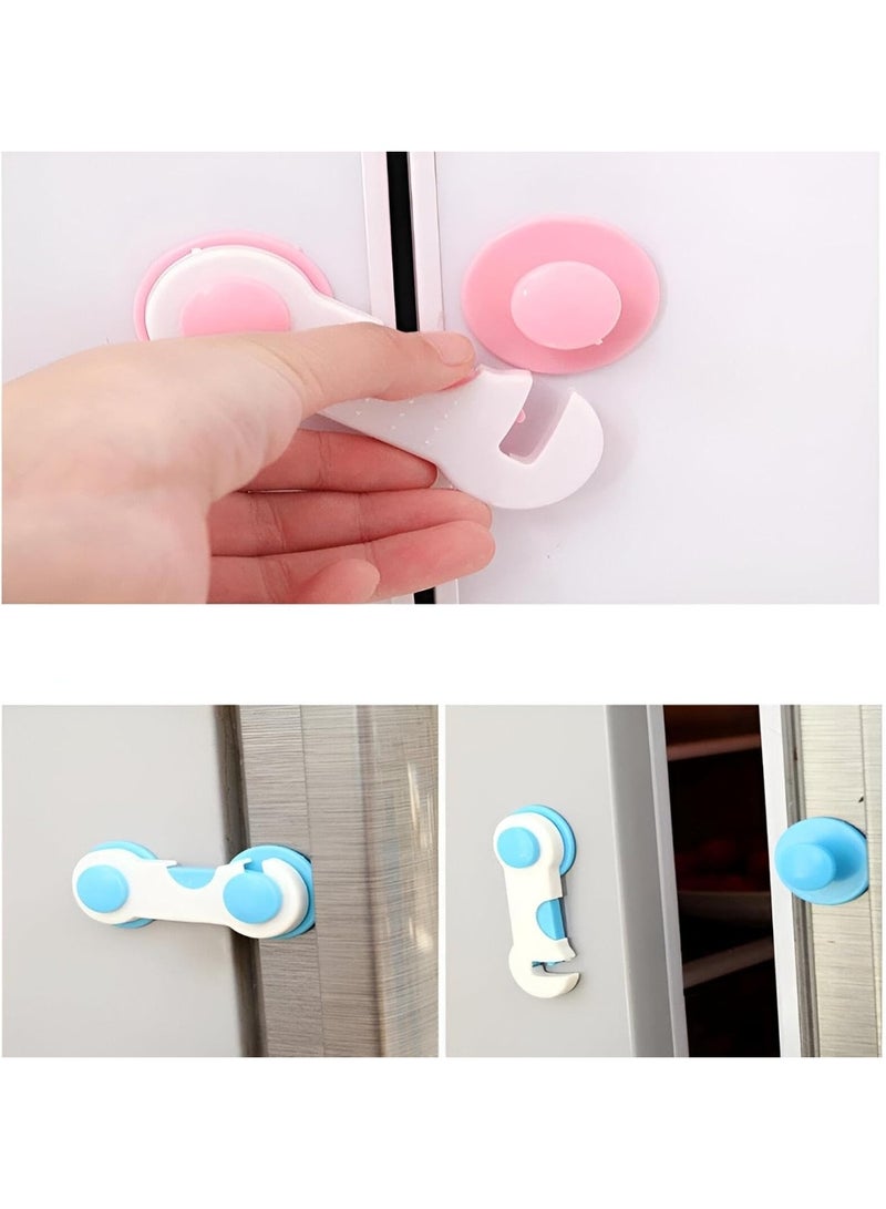 3Pcs Durable Childproof Safety Locks for Toddlers – Cabinets, Drawers, Wardrobes and Appliances Protection, Easy for Adults, Hard for Kids, Essential Baby Safety Device, Multicolor - Image 3